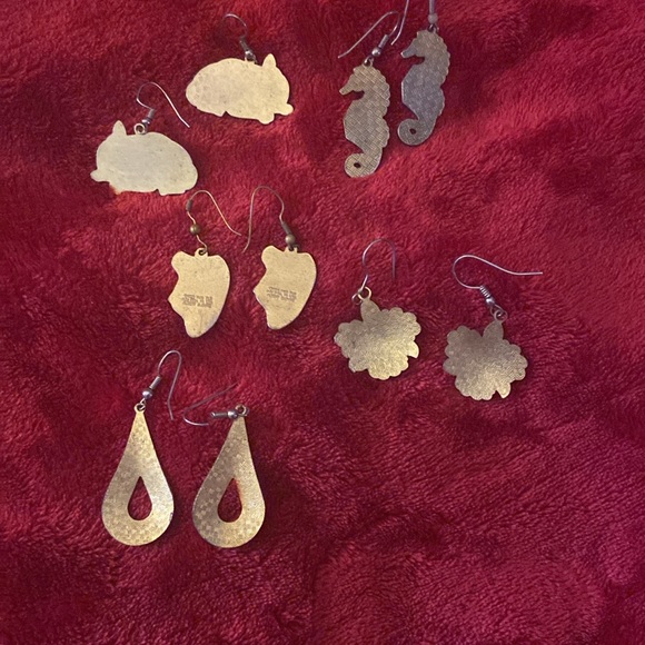 Lot of 5 pairs vintage 80’s earrings - Picture 2 of 2